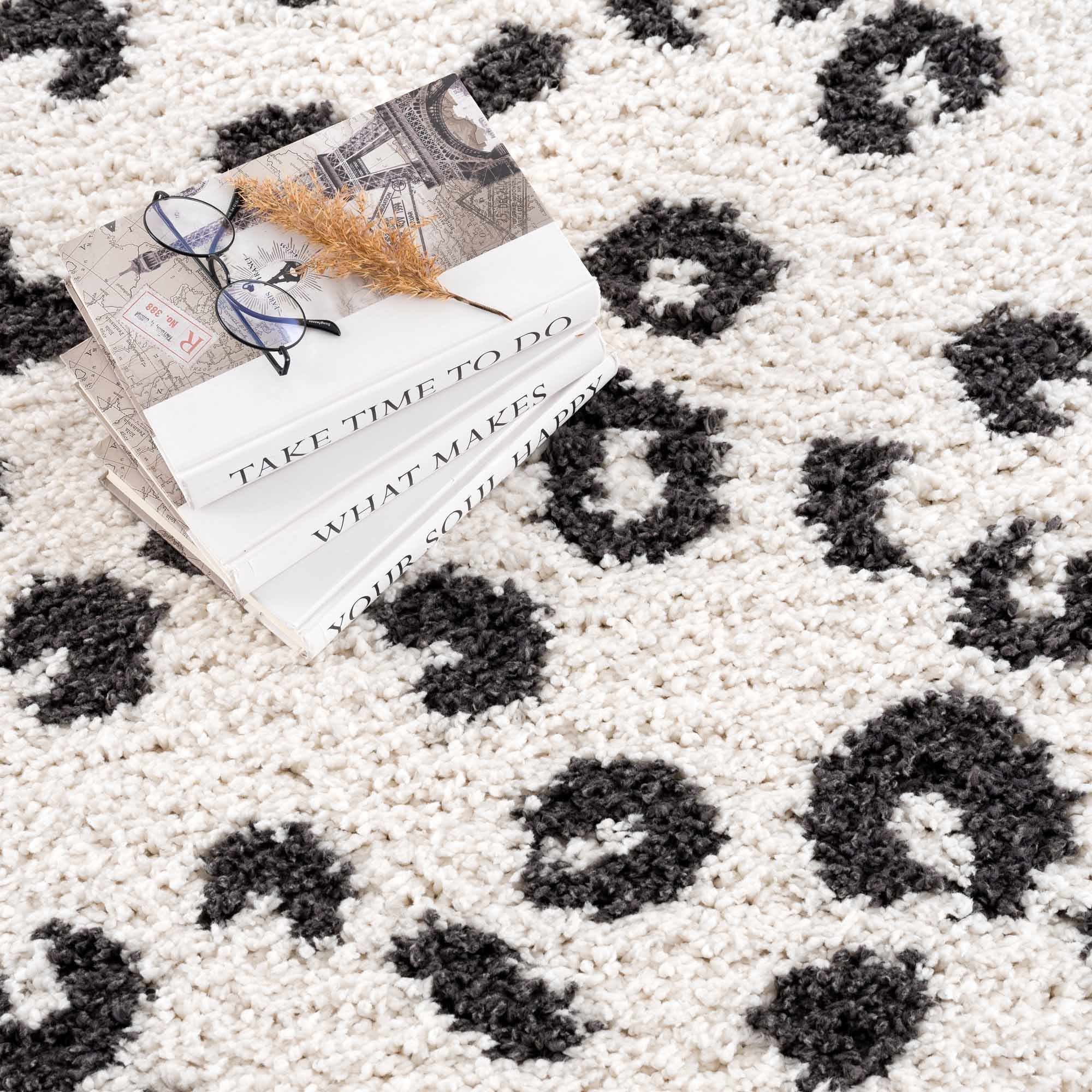 Modern Contemporary Antelope Ivory and Black Plush pile Area Rug - Image 14