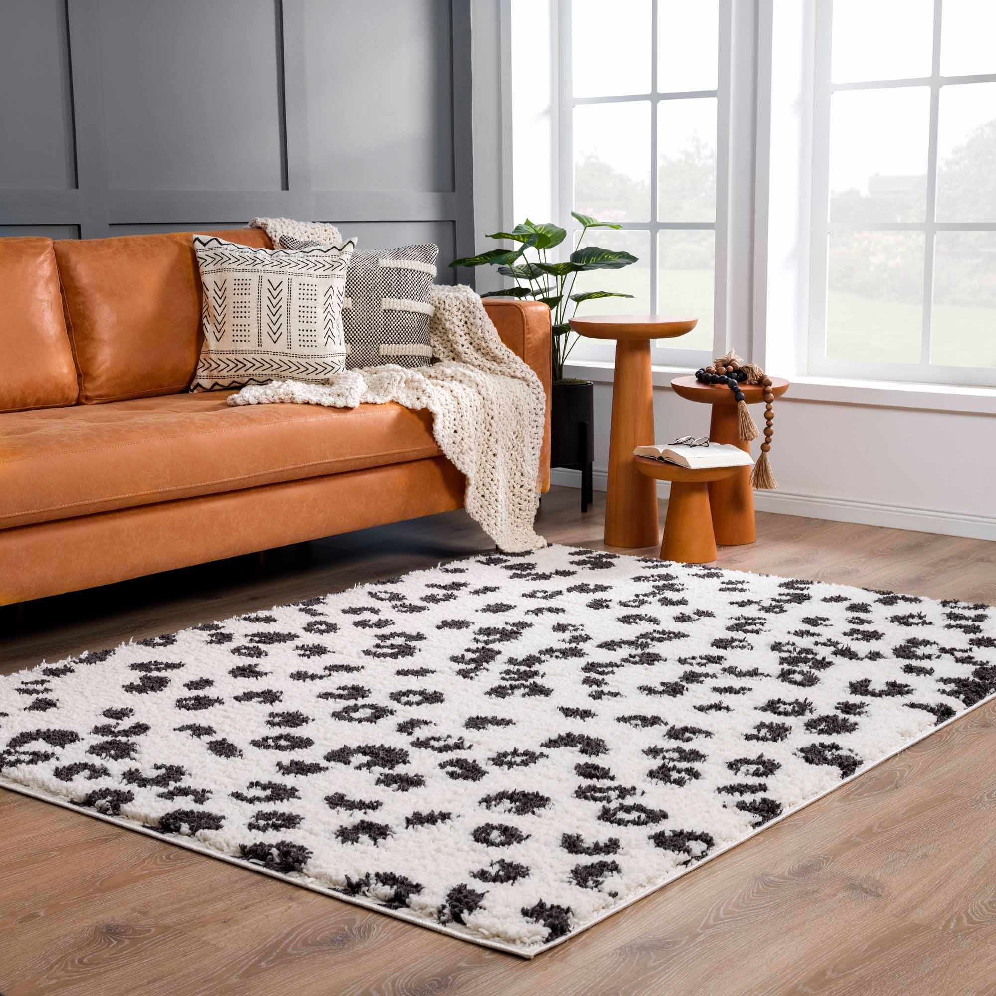 Modern Contemporary Antelope Ivory and Black Plush pile Area Rug - Image 16