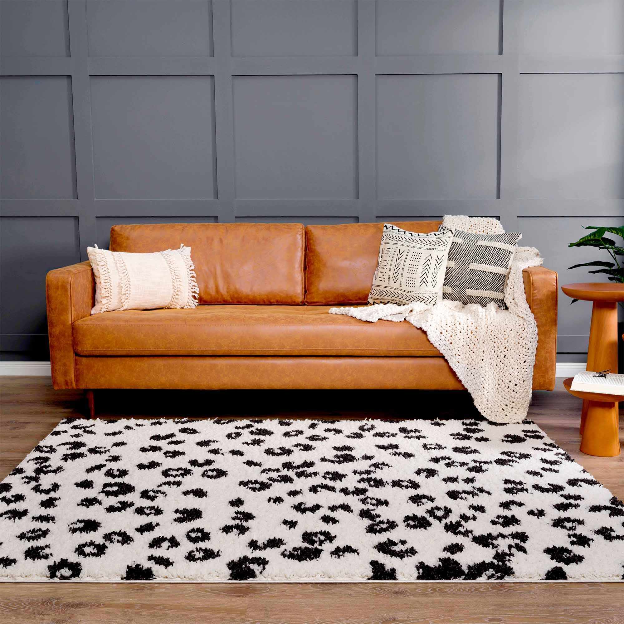 Modern Contemporary Antelope Ivory and Black Plush pile Area Rug - Image 17