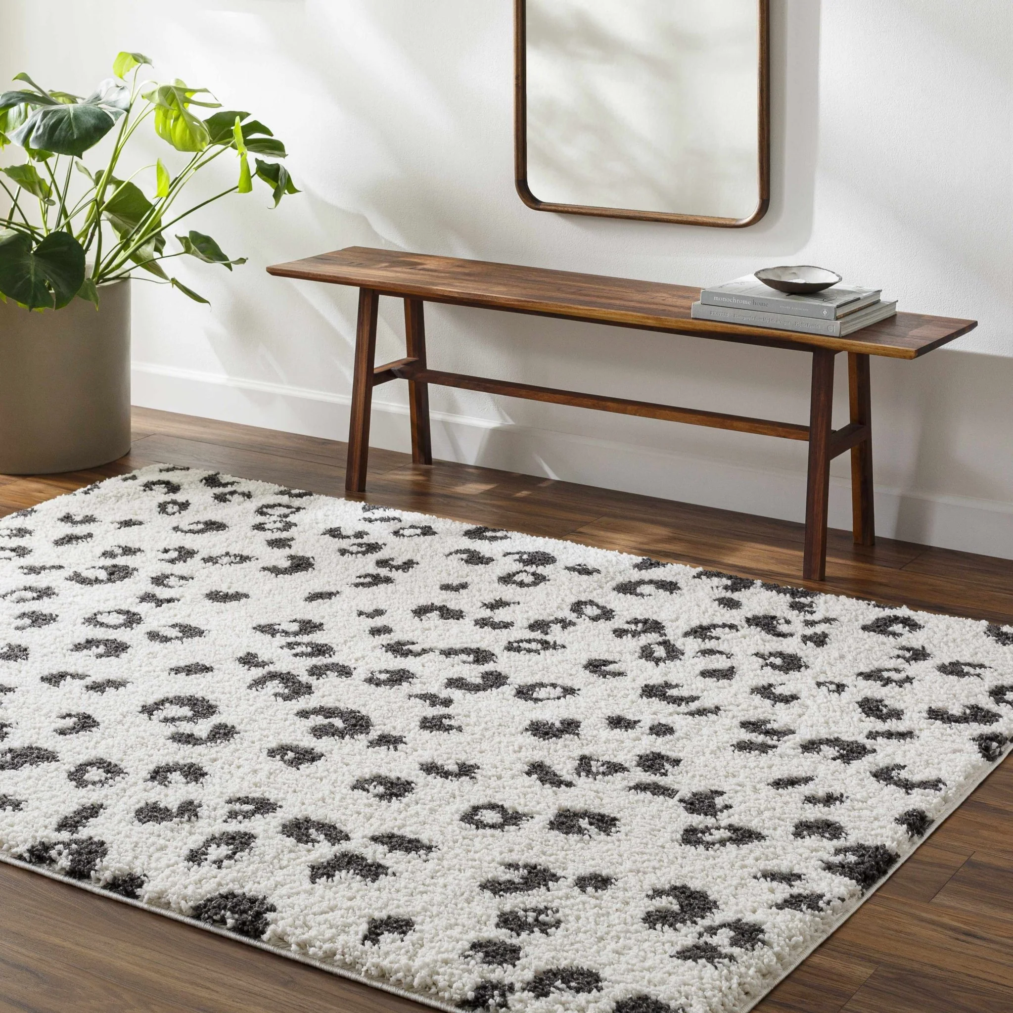 Modern Contemporary Antelope Ivory and Black Plush pile Area Rug - Image 18