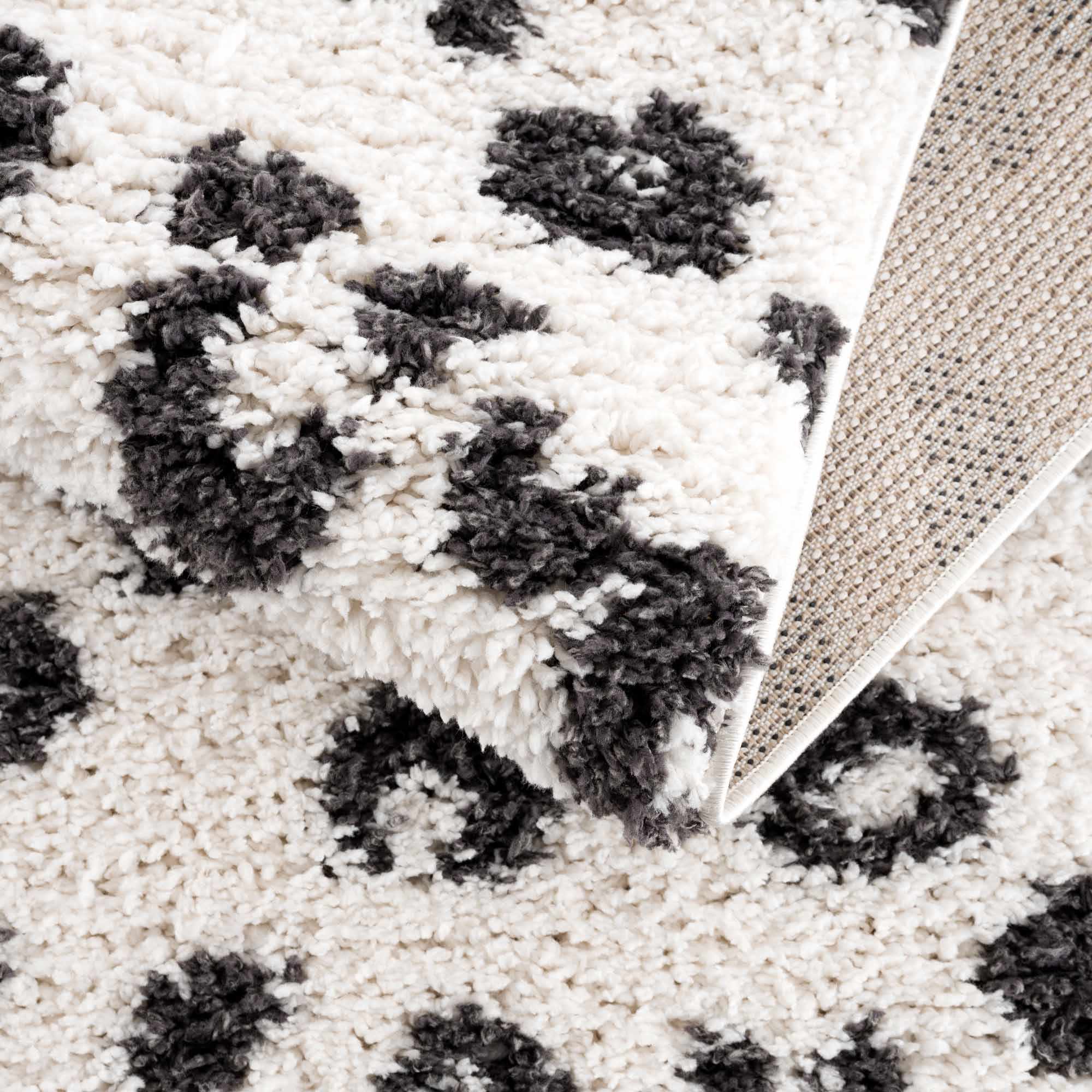 Modern Contemporary Antelope Ivory and Black Plush pile Area Rug - Image 8
